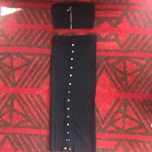 JLUXLABEL Black Ribbed Skirt Set sz. Small